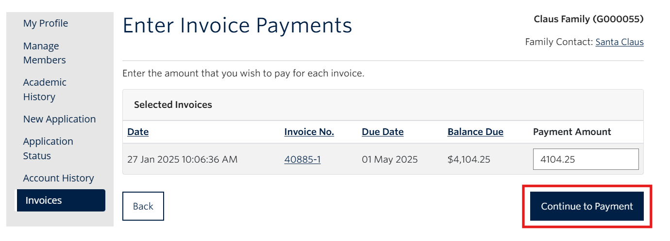 how to make final payment for FGL step 4