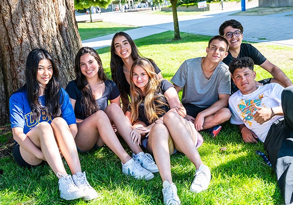 High school students on UBC campus.